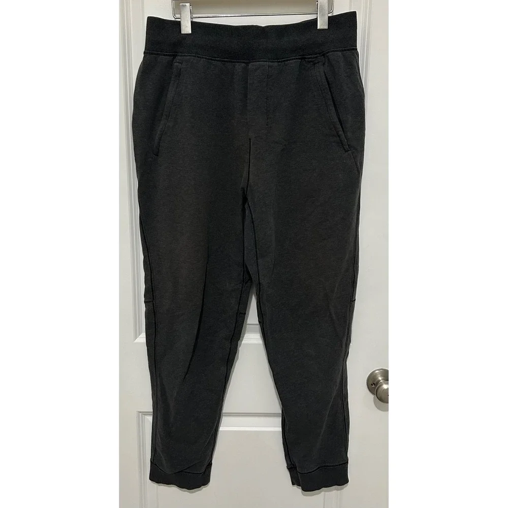 Flawed Mens‎ Charcoal Gray Jogger Sweatpants Zipper Pocket Drawstring Size L